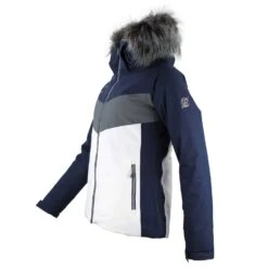 Blouson De Ski Femme AFIDOL Marine/gris -Vêtements De Ski AFIDOL HE BF BLEU NUIT GRIS PROFIL 1500 1