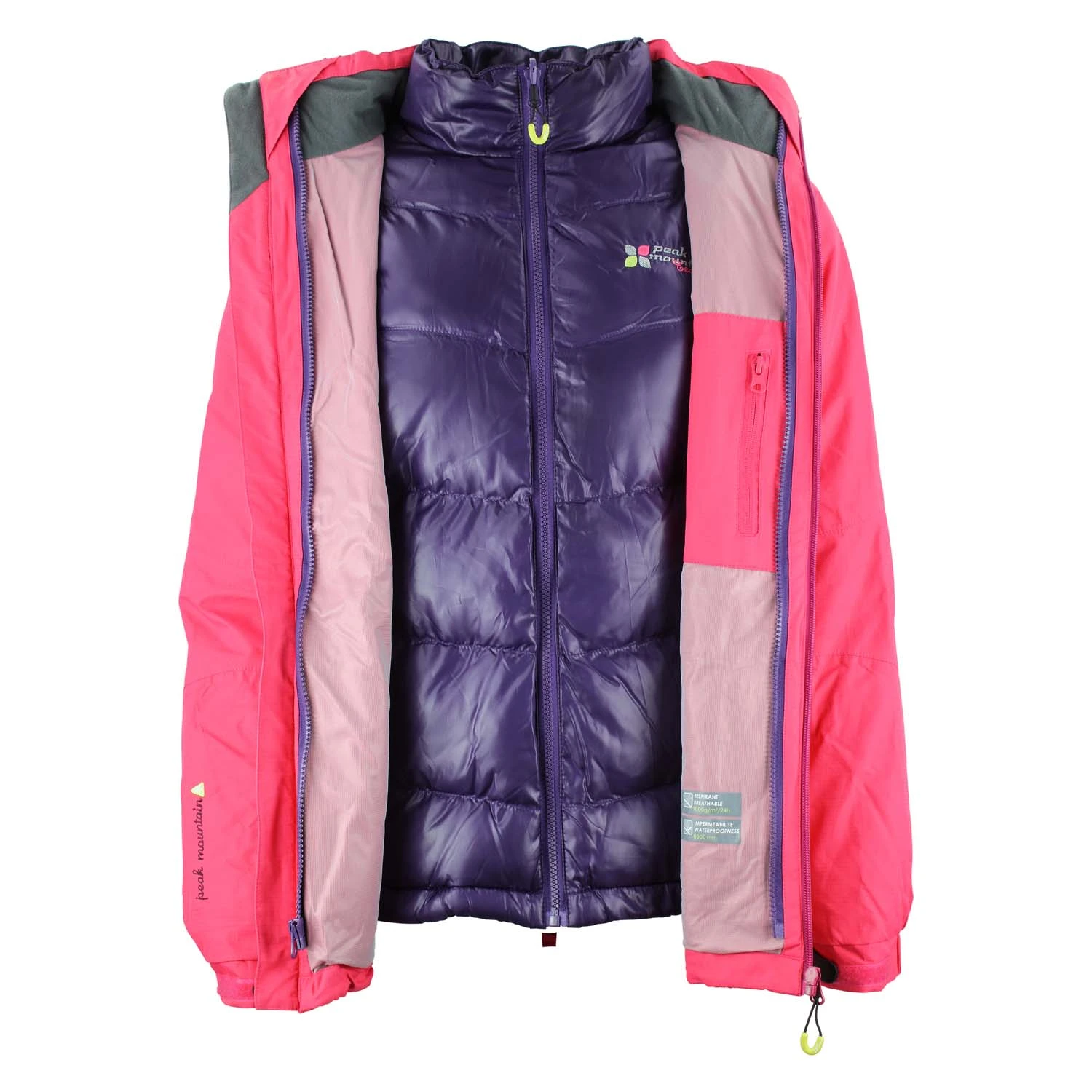 Blouson De Ski 3 En 1 Femme ACIXI Fushia 6 Blouson De Ski 3 En 1 Femme ACIXI Fushia – Image 4