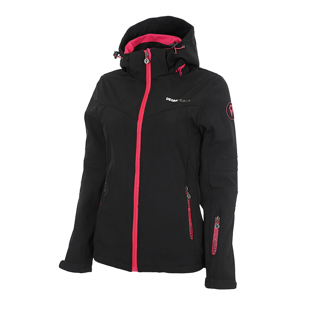 Blouson Softshell Femme AMALON Noir/fuchsia 3 Blouson Softshell Femme AMALON Noir/fuchsia
