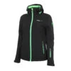 Blouson Softshell Femme AMALON Noir/vert 1 Blouson Softshell Femme AMALON Noir/vert -Vêtements De Ski Blouson softshell femme AMALON noir vert Degre Celsius