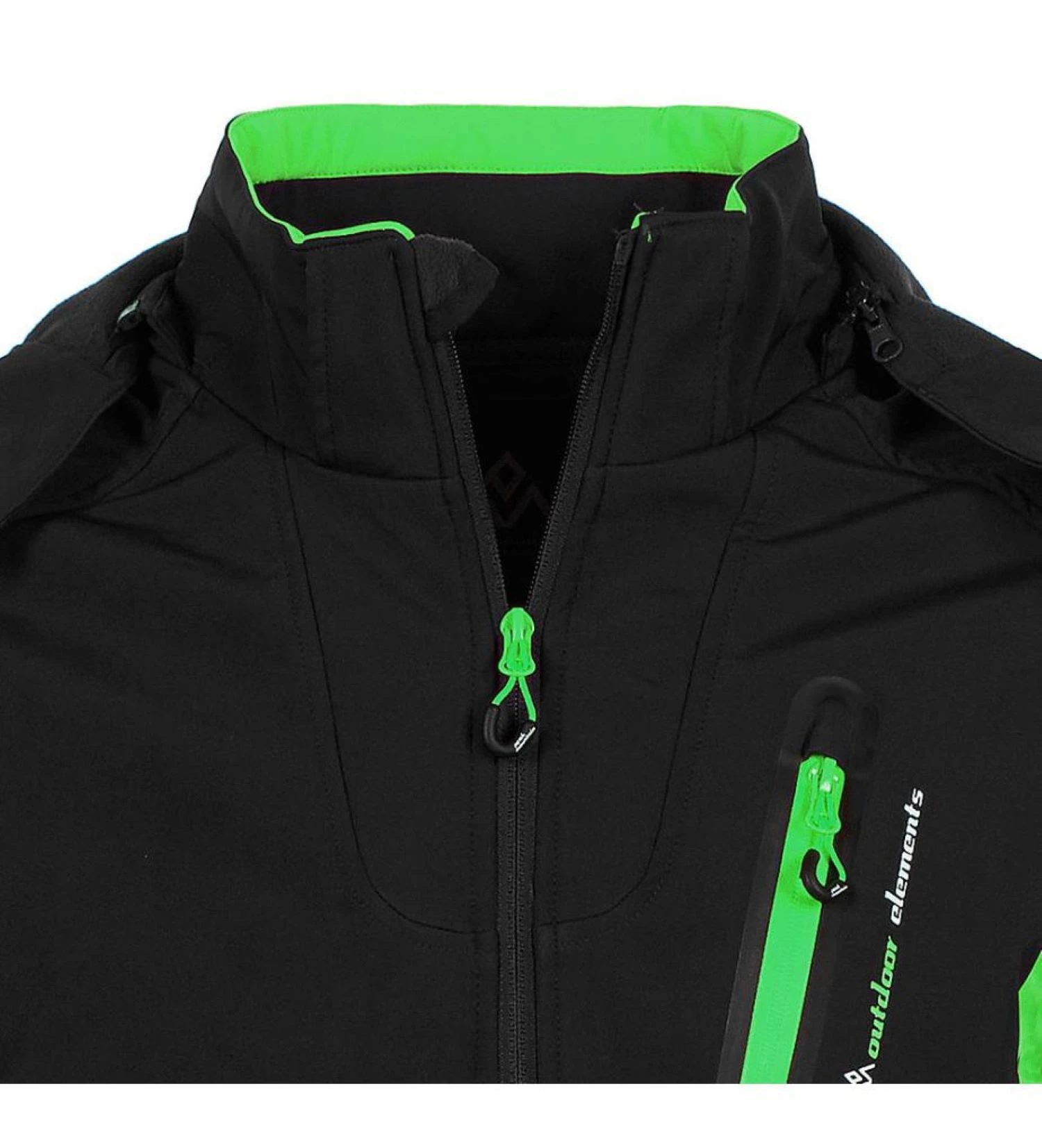 Blouson Softshell Homme CAVYBA Noir/vert 6 Blouson Softshell Homme CAVYBA Noir/vert – Image 4