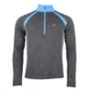 T-shirt ML 1re Peau Homme CANKORA Noir Chiné / Bleu Hawai -Vêtements De Ski CANKORA CX MARINE FACE 1500