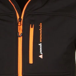 Blouson Softshell CANNE Noir/orange 7 Blouson Softshell CANNE Noir/orange -Vêtements De Ski CANNE WH 1 NOIR ORANGE DETAIL