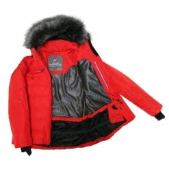 Doudoune De Ski Femme ASALPO Rouge 11 Doudoune De Ski Femme ASALPO Rouge -Vêtements De Ski Doudoune de ski Femme ASALPO rouge Peak Mountain 4