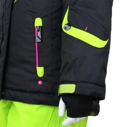 Ensemble De Ski Fille FAMIC Noir/anis -Vêtements De Ski FAMIC NOIR ANIS VESTE DETAILLES 1500 1