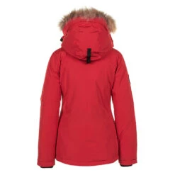 Parka Vraie Fourrure Femme AKADOZ Rouge -Vêtements De Ski Parka vraie fourrure Femme AKADOZ rouge 1