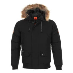 Parka Vraie Fourrure Homme CALOZ Noir