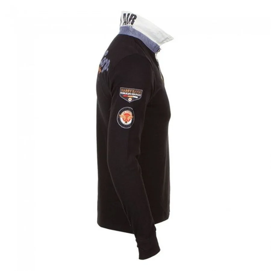 Polo Manches Longues Homme CORIDOR Noir 5 Polo Manches Longues Homme CORIDOR Noir – Image 3