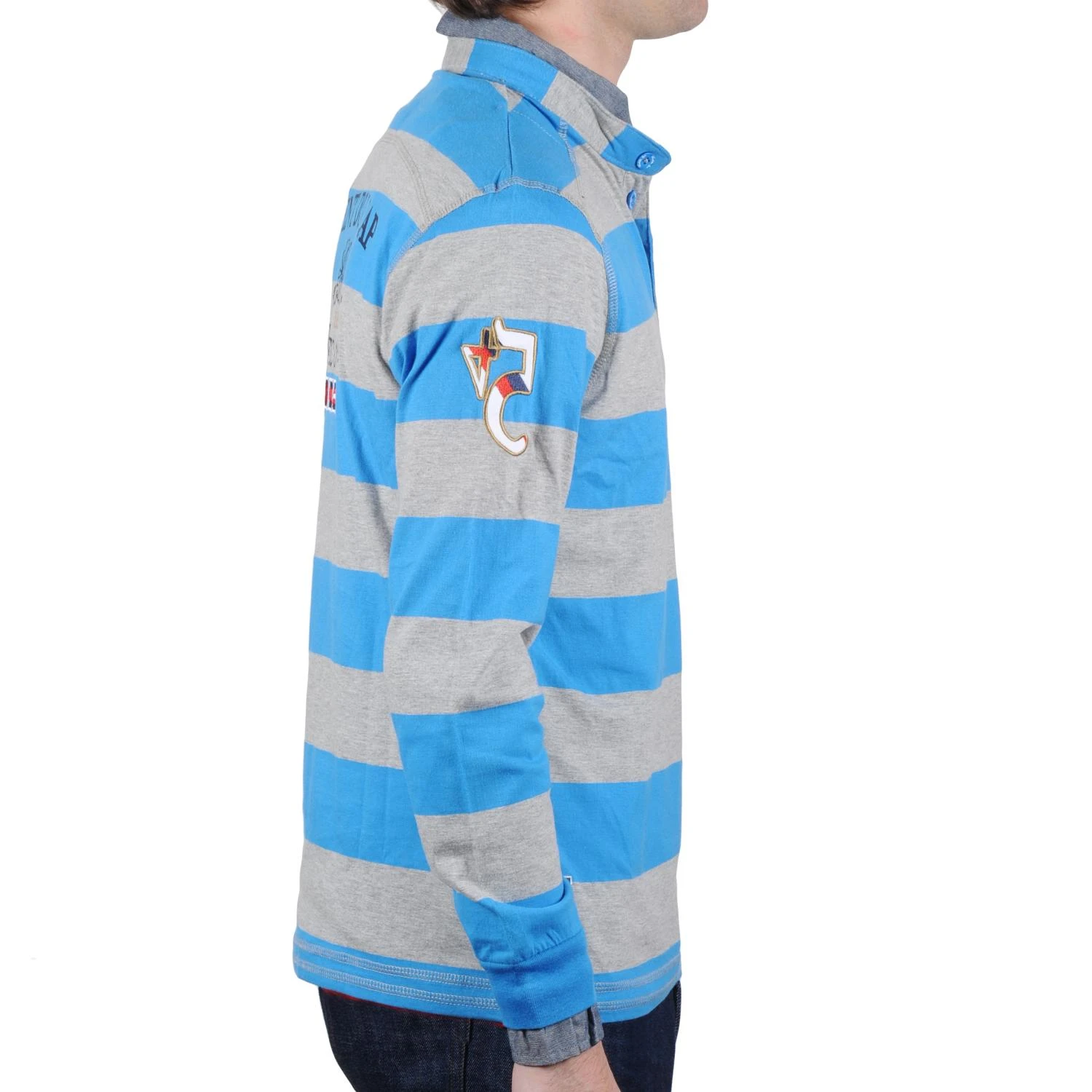 Polo Manches Longues Homme CRASTY Bleu 5 Polo Manches Longues Homme CRASTY Bleu – Image 3