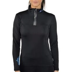 Top Technique Femme ANELI Noir/bleu 10 Top Technique Femme ANELI Noir/bleu -Vêtements De Ski TSL ANELI CX NOIR BLEU FACE MANNEQUIN