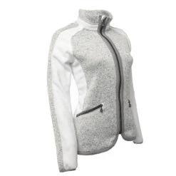 Blouson Polaire Femme ASPHERE Gris/blanc -Vêtements De Ski blouson polaire femme asphere blanc2 1 1