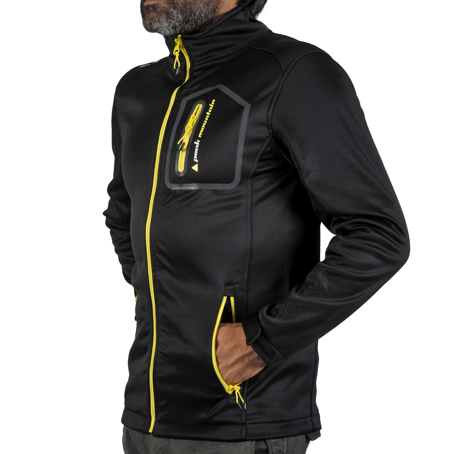Blouson Polar Shell CRISTOM Noir/jaune 5 Blouson Polar Shell CRISTOM Noir/jaune – Image 3