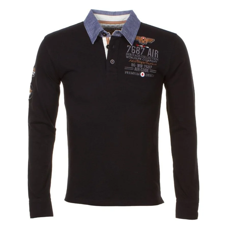 Polo Manches Longues Homme CORIDOR Noir 3 Polo Manches Longues Homme CORIDOR Noir